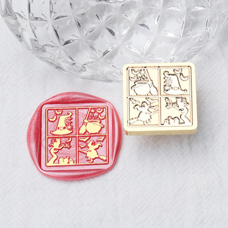 1pc 2.5cm 4section squre wax seal stamp (MLZ25042306)