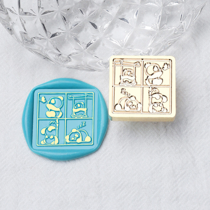 1pc 2.5cm 4section squre wax seal stamp (MLZ25042306)