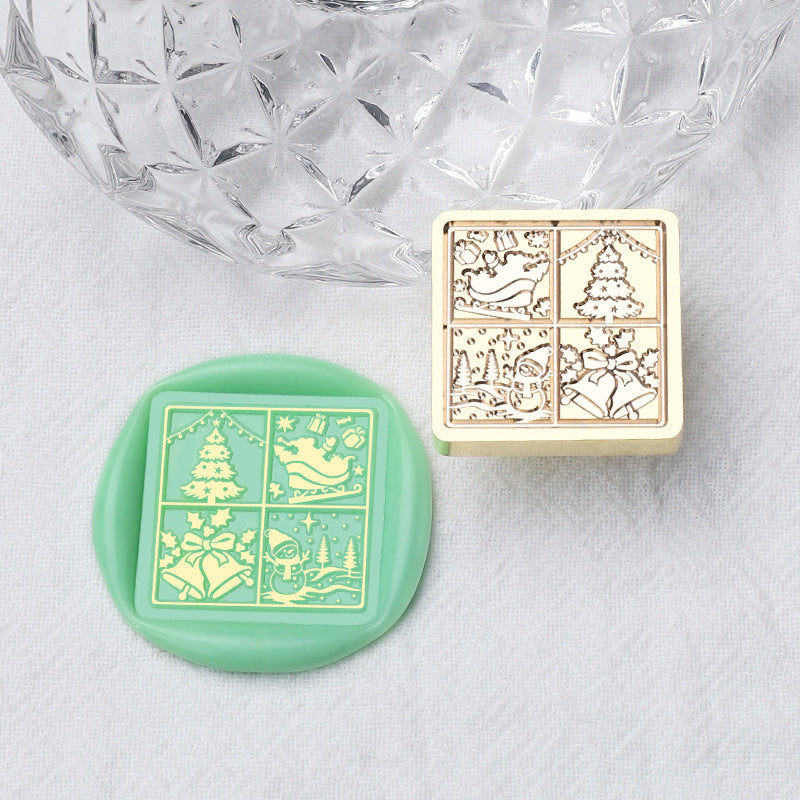 1pc 2.5cm 4section squre wax seal stamp (MLZ25042306)