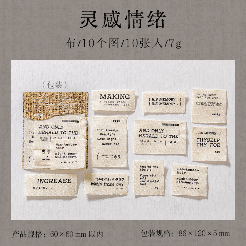 10pcs words cloth (MLC25040903)