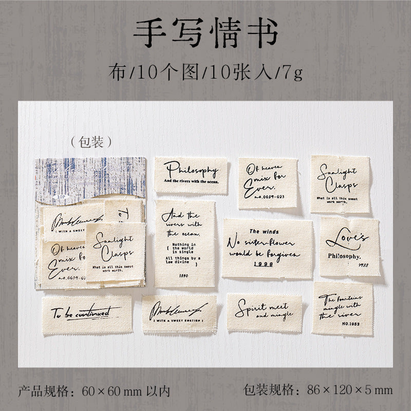 10pcs words cloth (MLC25040903)