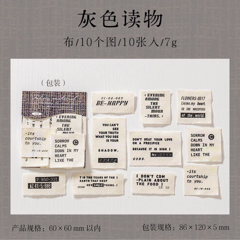10pcs words cloth (MLC25040903)