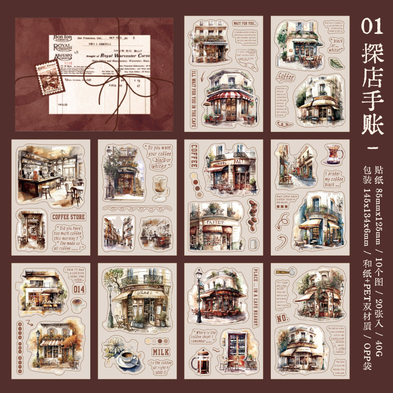 AUG 20pcs sticker pack Coffee experience (MLs080106)
