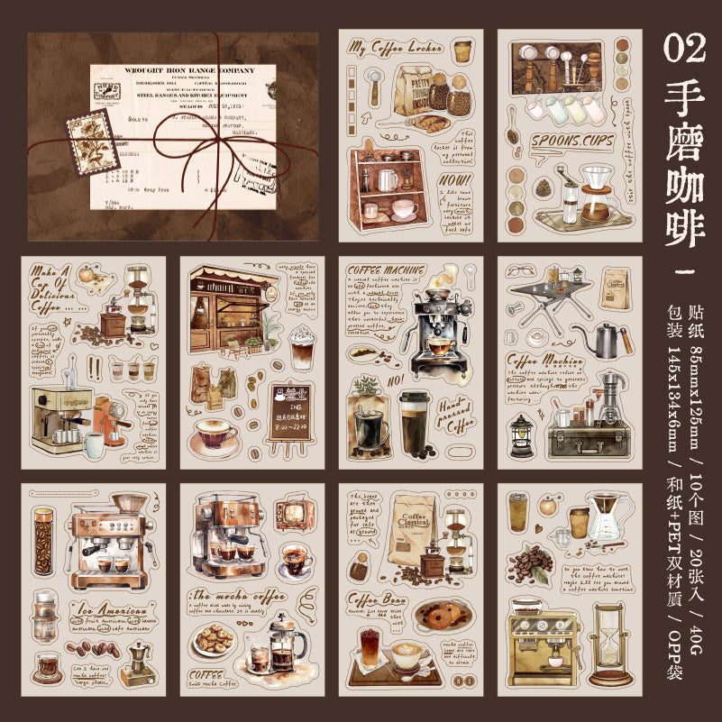 AUG 20pcs sticker pack Coffee experience (MLs080106)