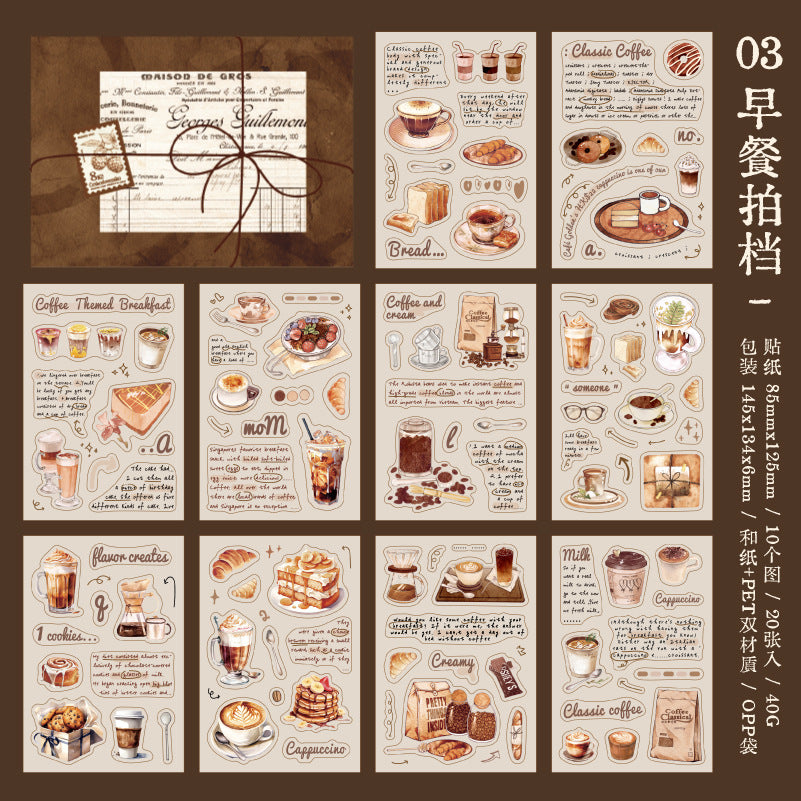 AUG 20pcs sticker pack Coffee experience (MLs080106)