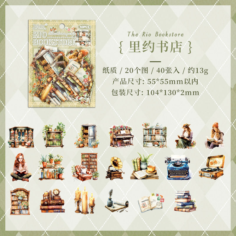 40pcs bookstore sticker pack (MLS25050603)