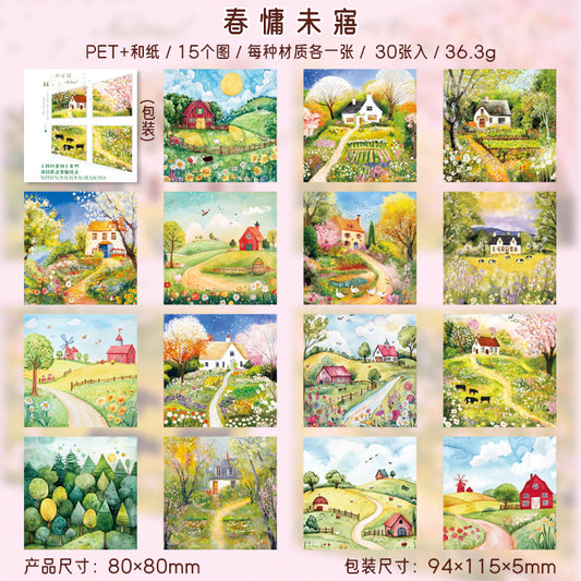 30pcs season PET+washi sticker book (MLTZB25060404)