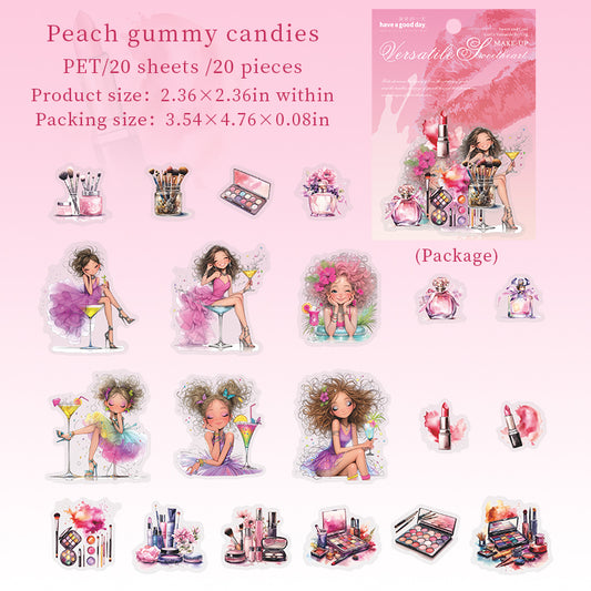 20pcs make-up girls sticker pack (MLS25061007)