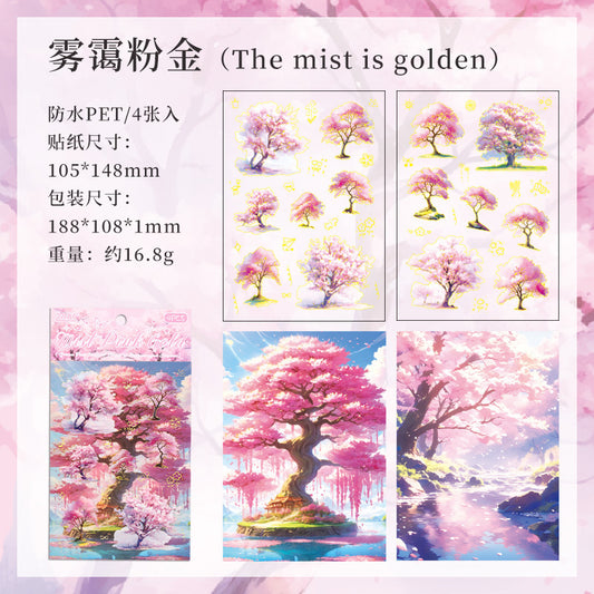 4pcs seasonal trees sticker pack (MLS25061009)