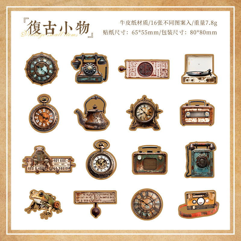 16pcs vintage sticker pack (MLS25051104)