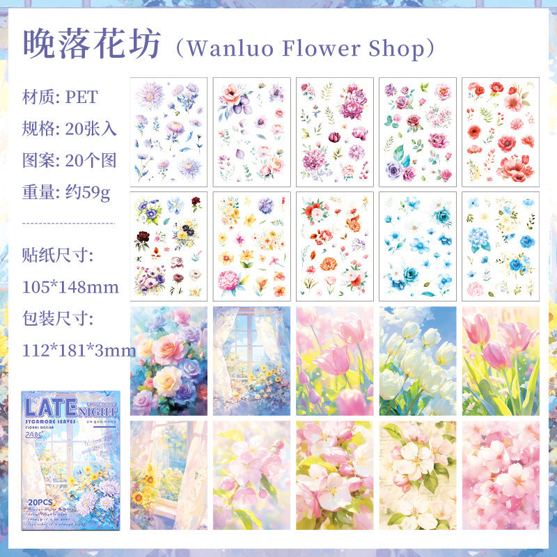 20sheets flower Pre-cut sticker book (MLS25051402)