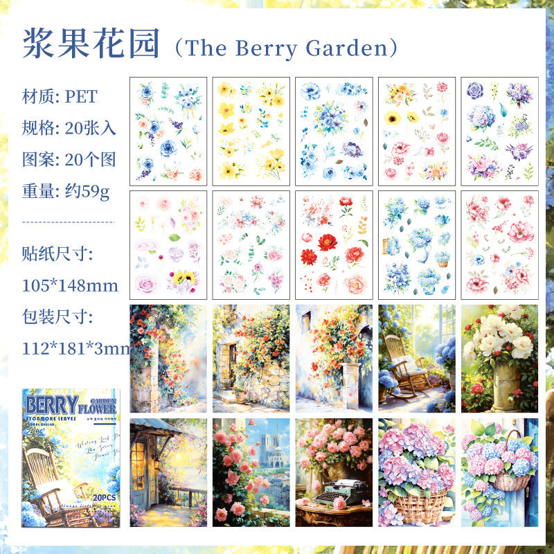 20sheets flower Pre-cut sticker book (MLS25051402)