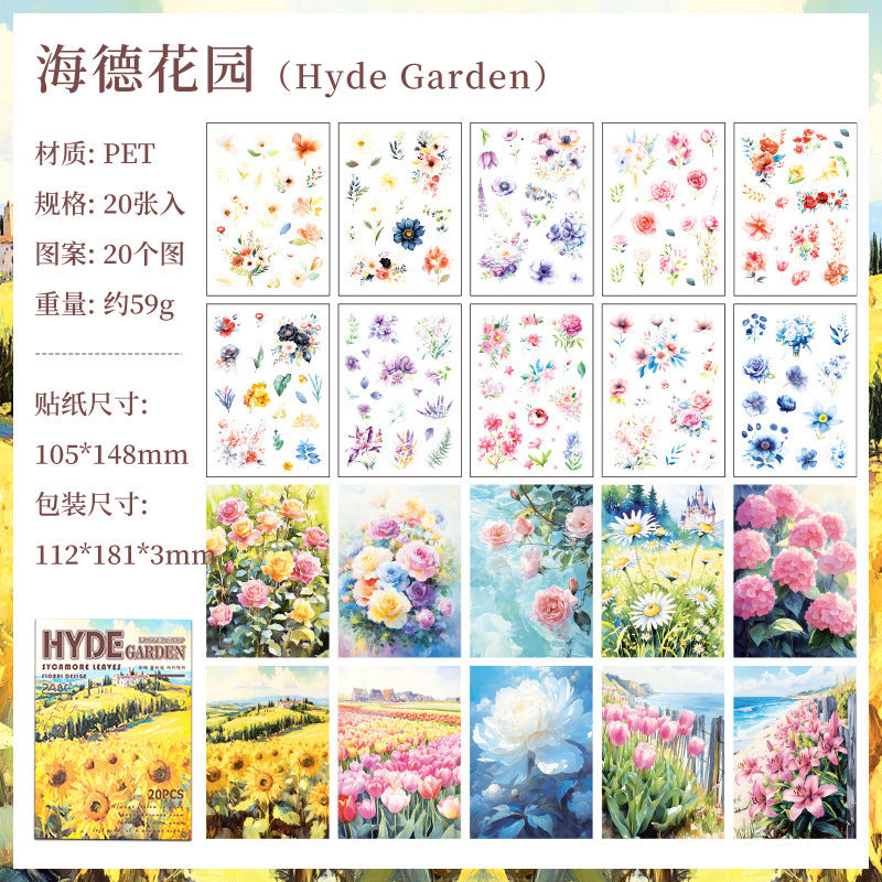 20sheets flower Pre-cut sticker book (MLS25051402)