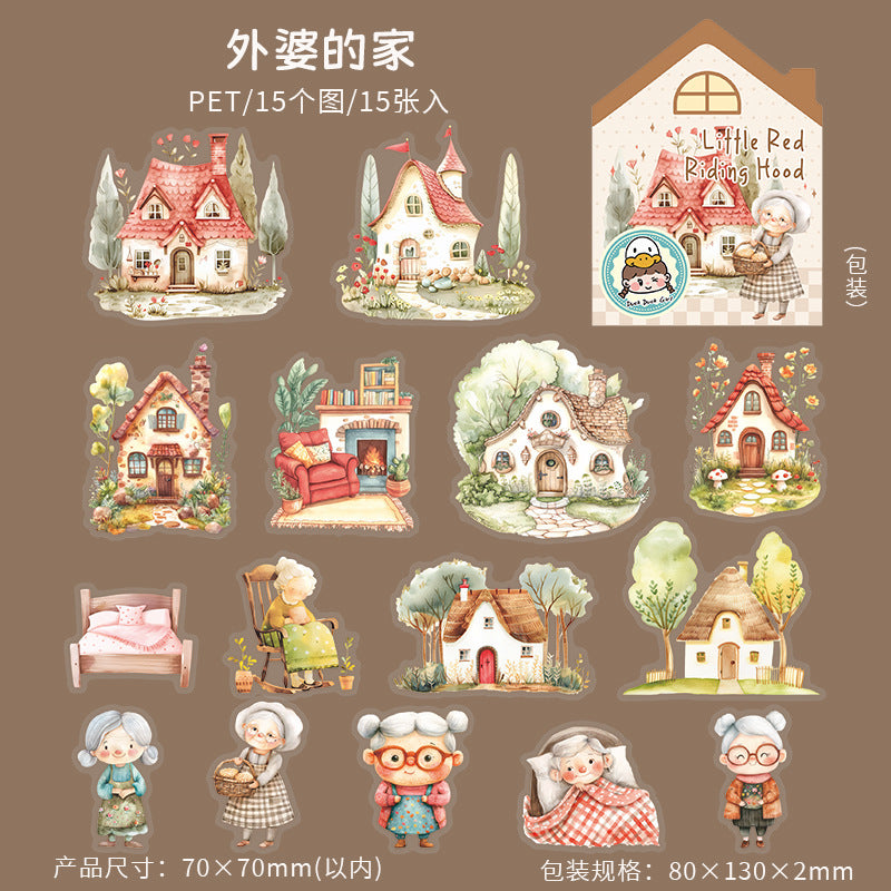 15pcs little red hood sticker pack (MLS25051602)