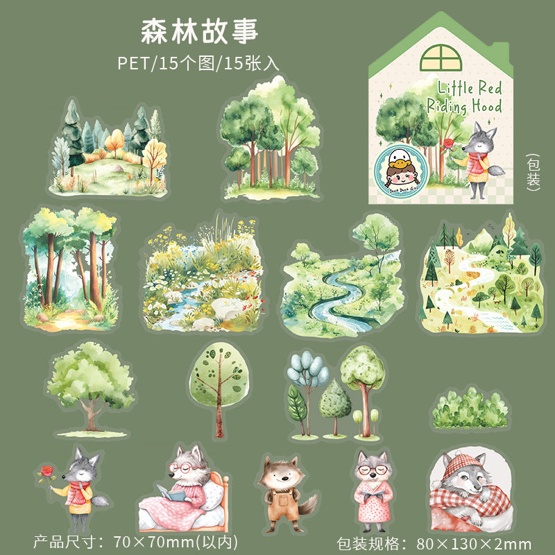 15pcs little red hood sticker pack (MLS25051602)