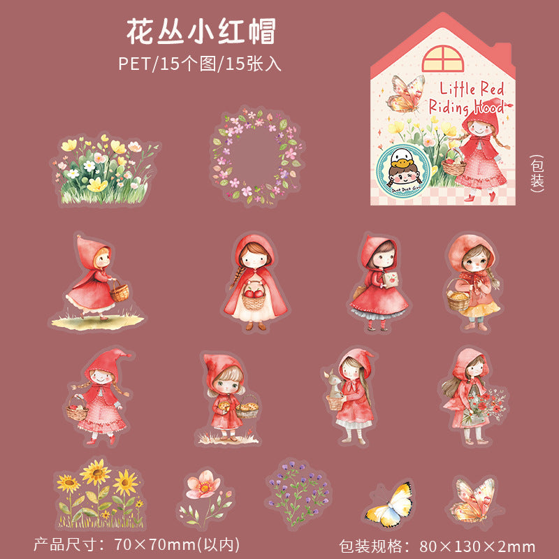15pcs little red hood sticker pack (MLS25051602)