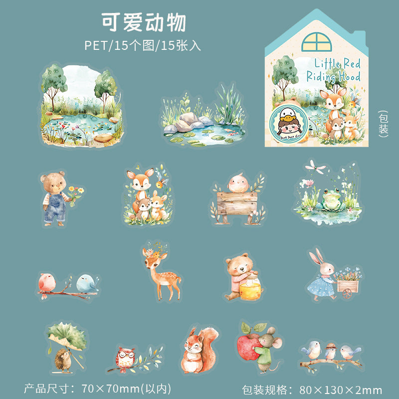 15pcs little red hood sticker pack (MLS25051602)