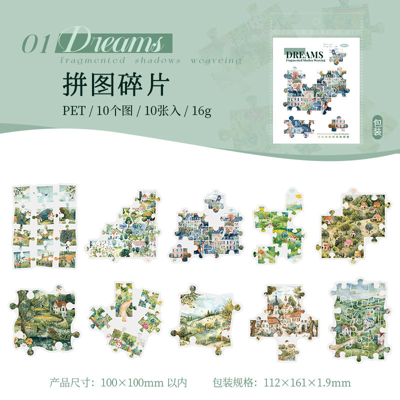 10pcs dream puzzle sticker pack (MLS25061705)