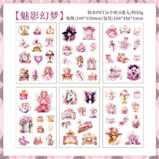 6pcs dark style sticker pack (MLS25061707)