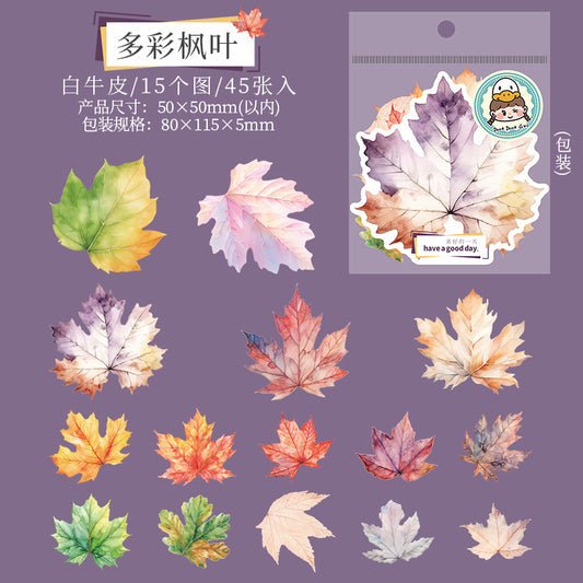 45pcs leaves sticker pack (MLS25061709)