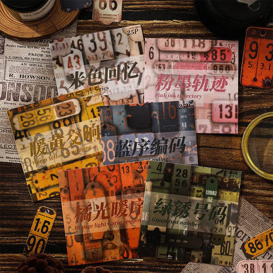 25pcs vintage card sticker pack (MLS25041506)