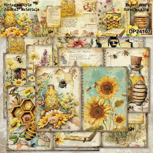 NOV 8pcs A5 size flower bee paper pack (MLp113006)