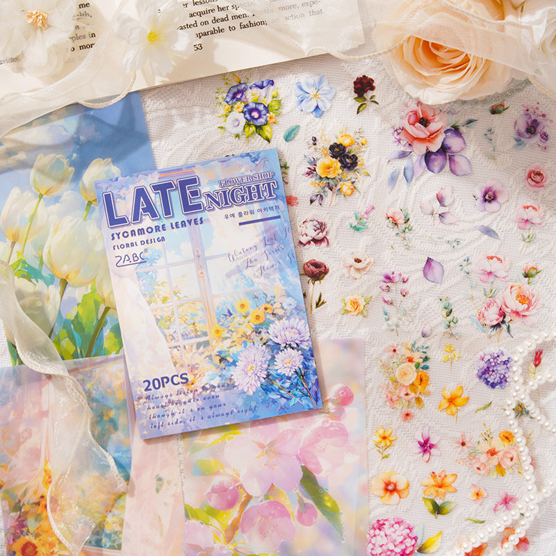 20sheets flower Pre-cut sticker book (MLS25051402)