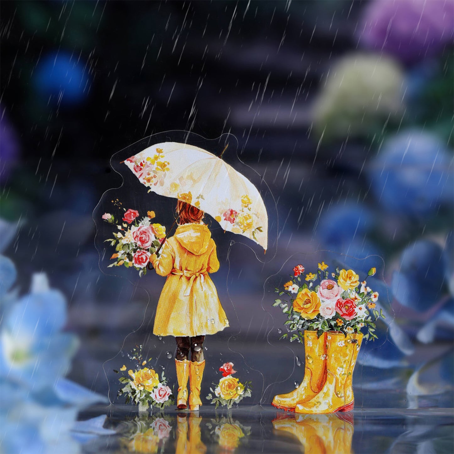 15pcs rainy umbrella sticker pack (MLS25061703)
