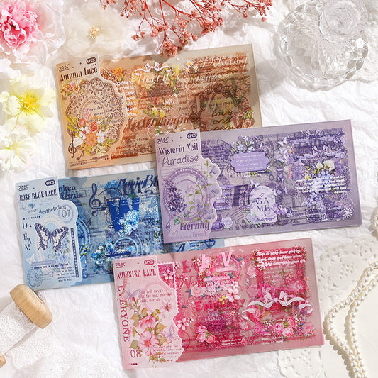 6pcs lace pre-cut sticker pack (MLS25050602)