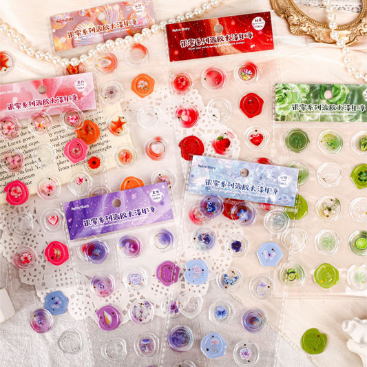 15pcs wax seal stamp sticker pack(MLZ25051605)
