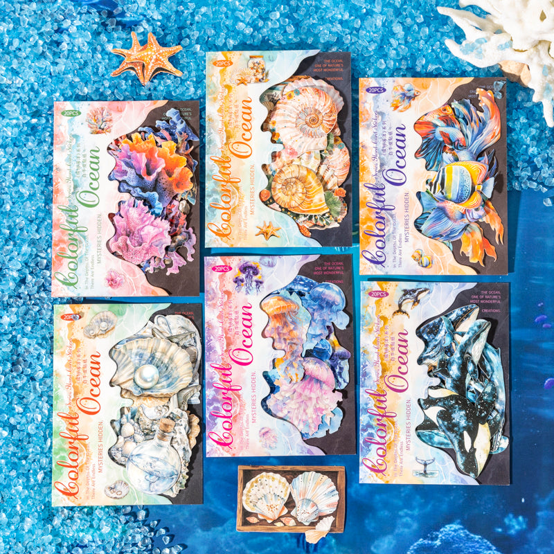 20pcs colorful ocean sticker pack (MLS25062805)