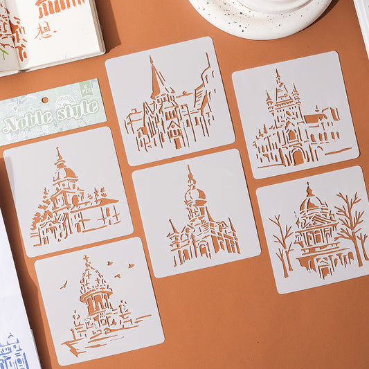6pcs city stencil (B25033105)
