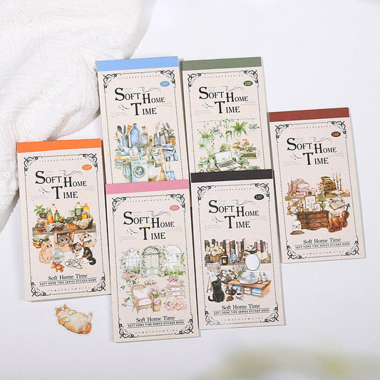 18pcs PET+WASHI home time sticker book (TZB25050504)