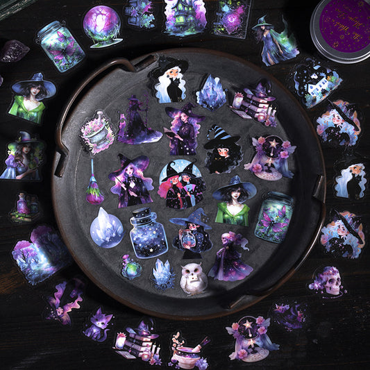 50pcs witch magic sticker tin box（MLS25041005）