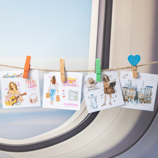 10pcs travel sketchbook pre-cut sticker book (MLTZB25050511)