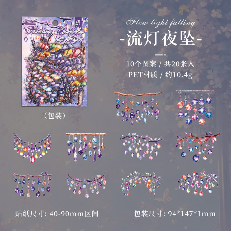 20pcs flow light falling sticker pack (MLS25052404)