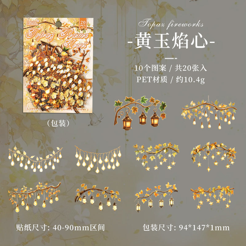 20pcs flow light falling sticker pack (MLS25052404)