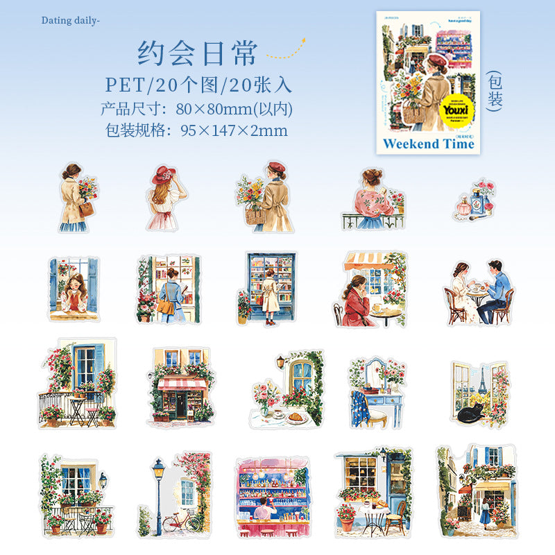 20pcs weekend time sticker pack (MLS25052409)