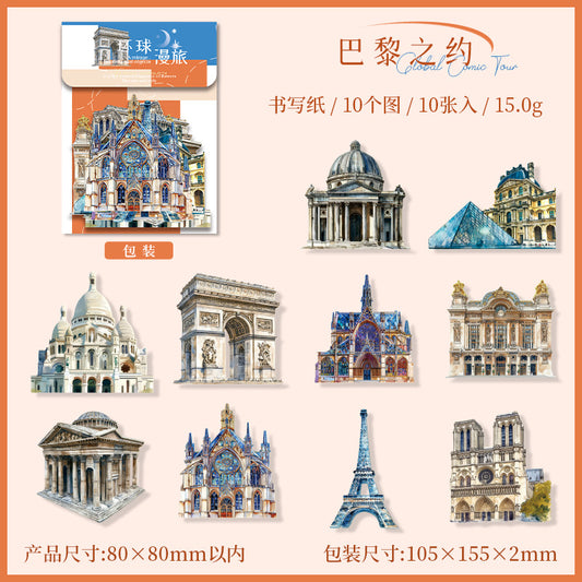 10pcs travel sticker pack (MLS25062503)