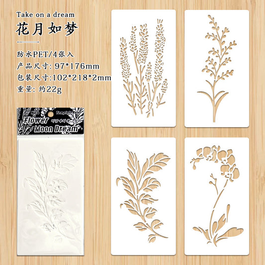 4pcs flowers stencil (MLB25062702)