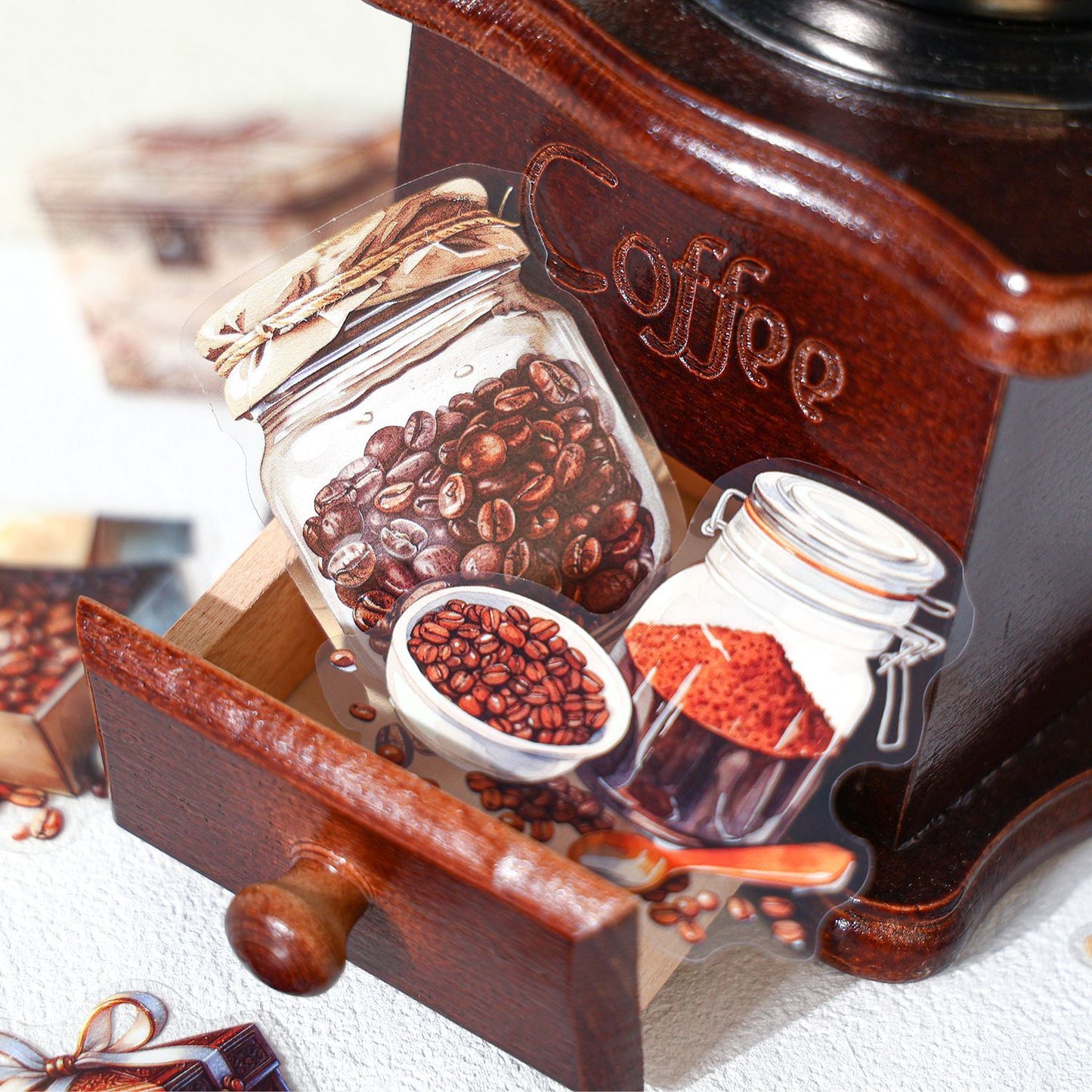 20pcs coffee PET-sticker pack (MLS25062504)