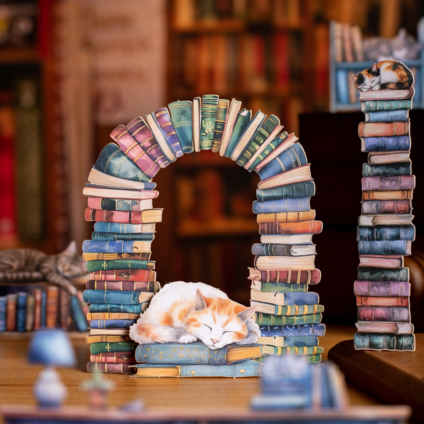 15pcs book shelf and cat sticker pack (MLS25041004)