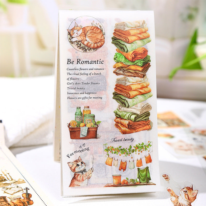18pcs PET+WASHI home time sticker book (TZB25050504)