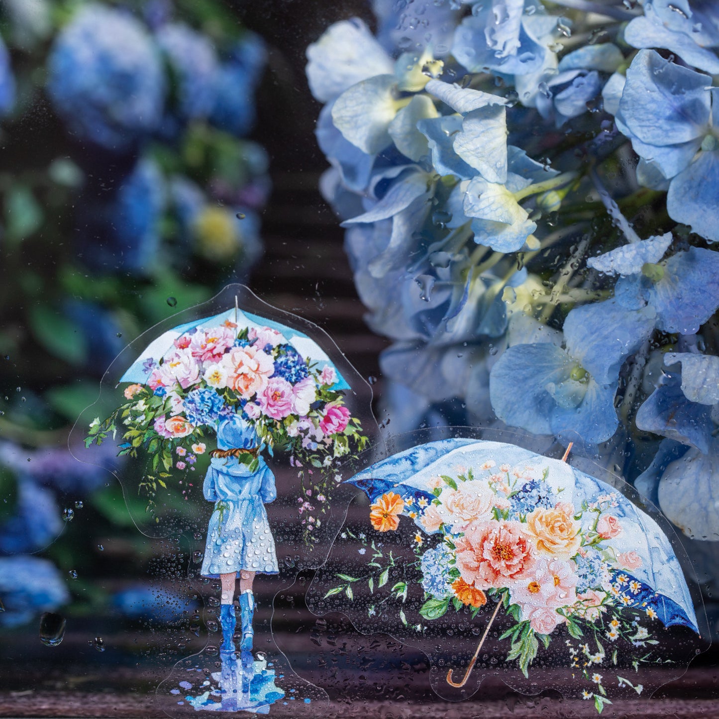 15pcs rainy umbrella sticker pack (MLS25061703)
