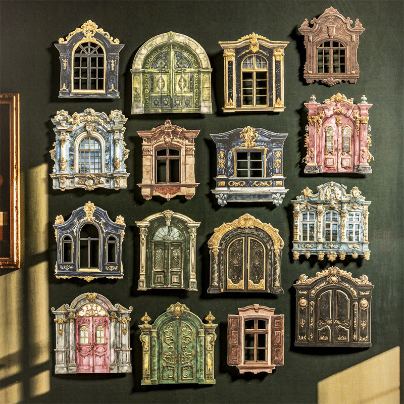 10pcs vintage window card sticker pack (MLS25050502)