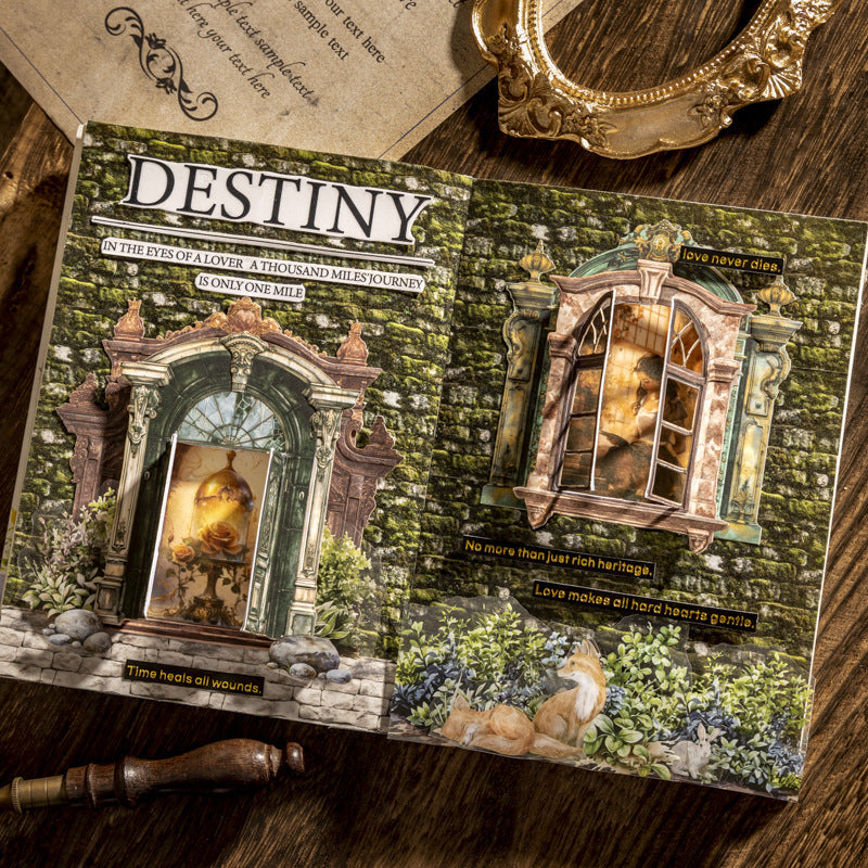 10pcs vintage window card sticker pack (MLS25050502)