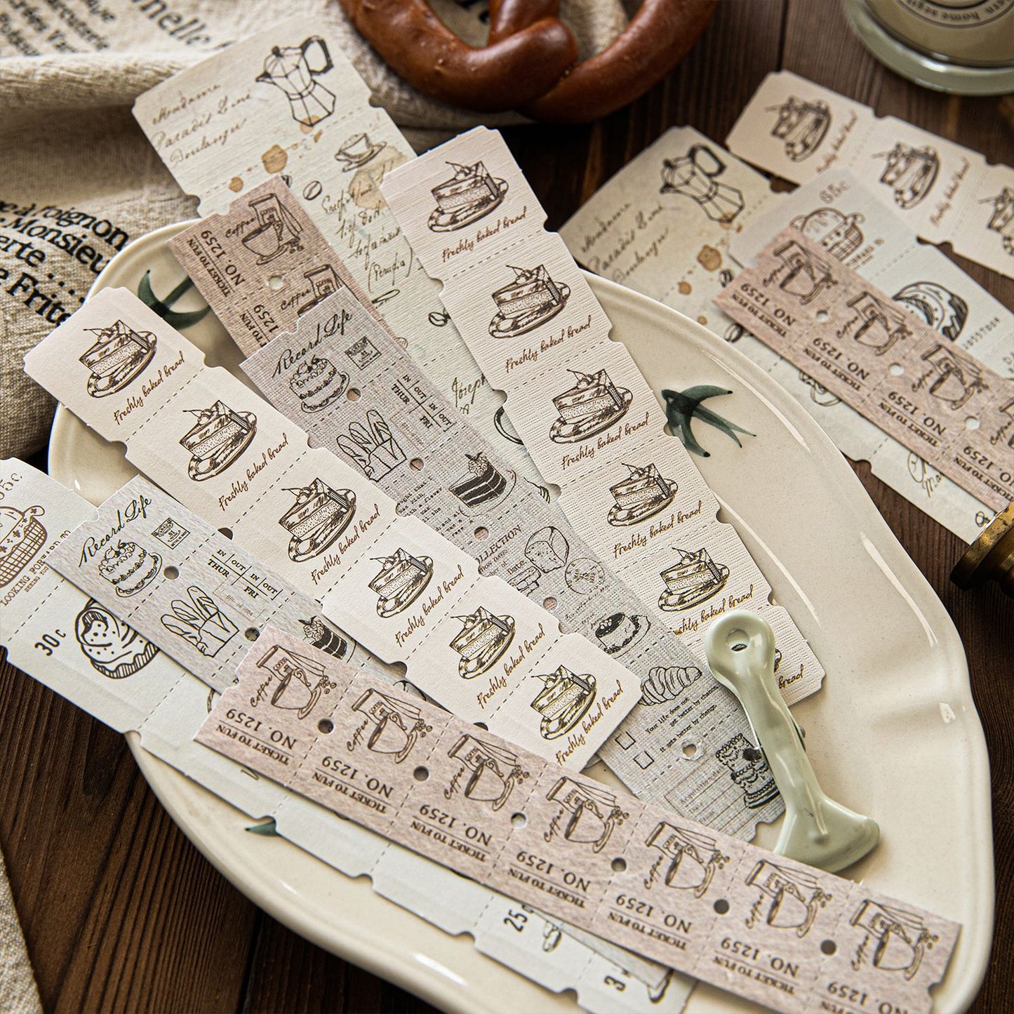 10pcs vintage pre-cut sticker pack (MLS25050509)