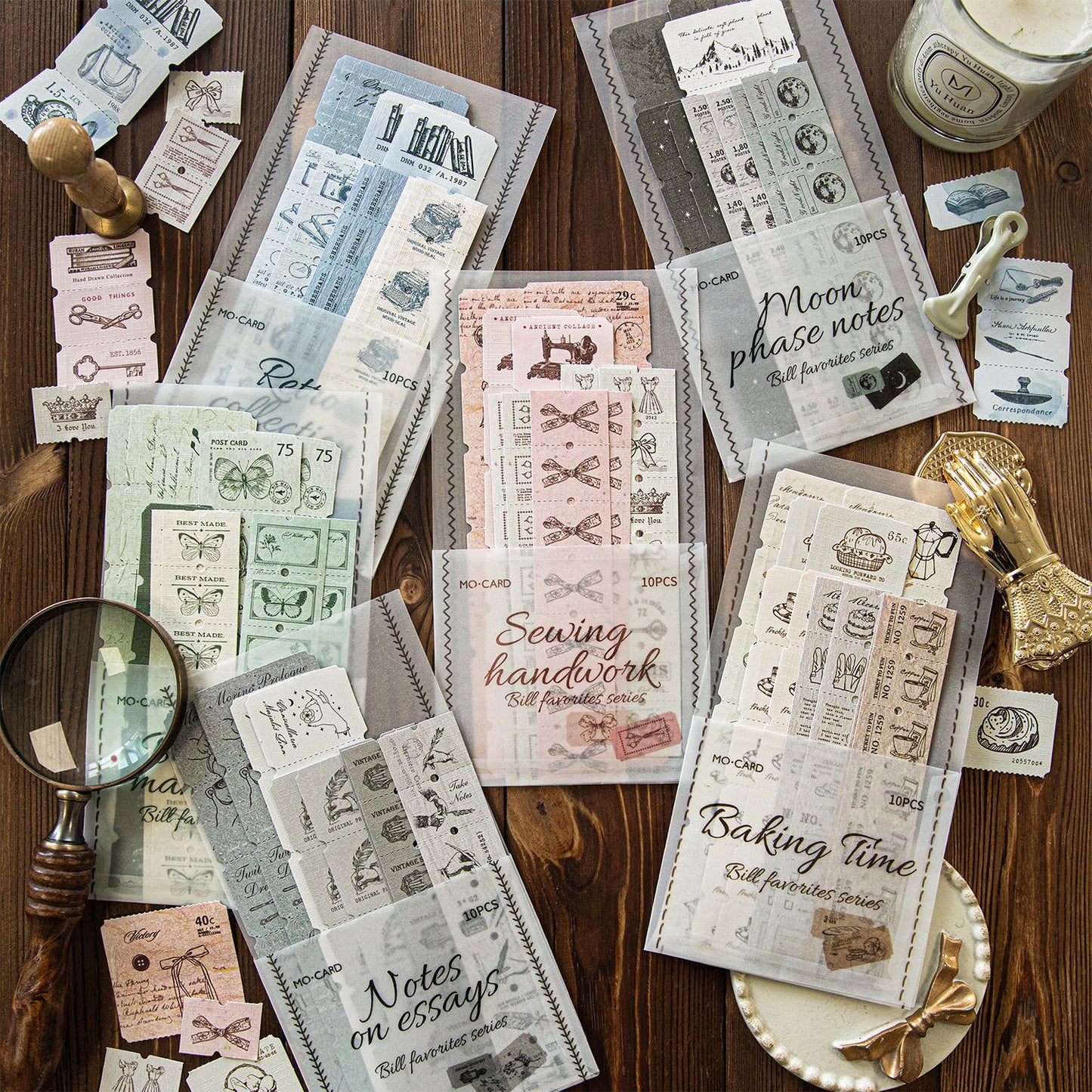 10pcs vintage pre-cut sticker pack (MLS25050509)