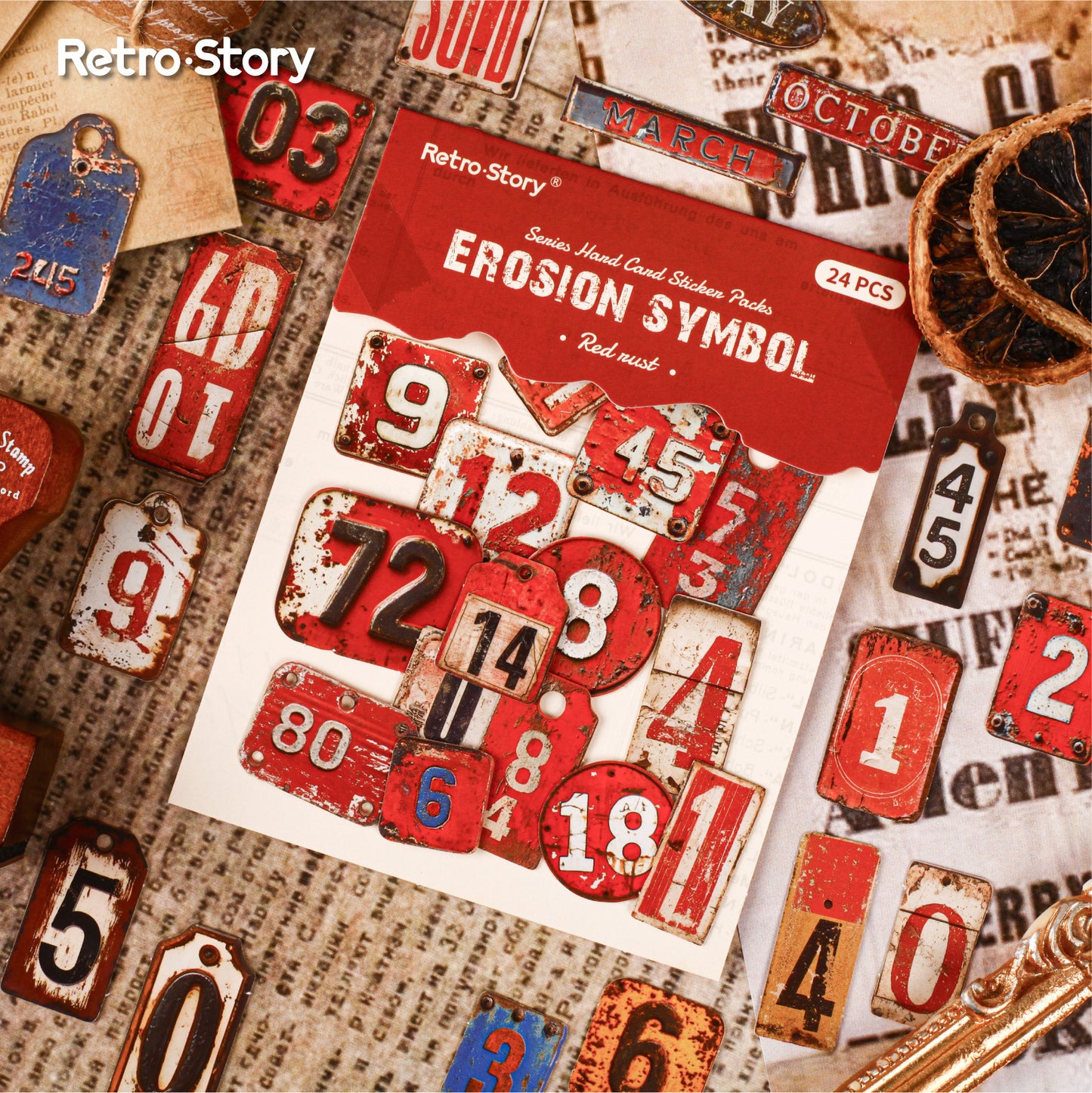 24pcs vintage label sticker pack (MLS25060602)
