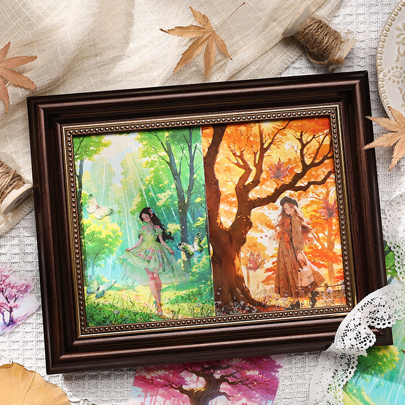 4pcs seasonal trees sticker pack (MLS25061009)